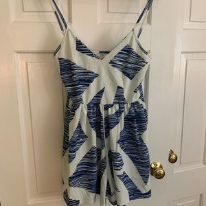 Stylish Blue and White Romper